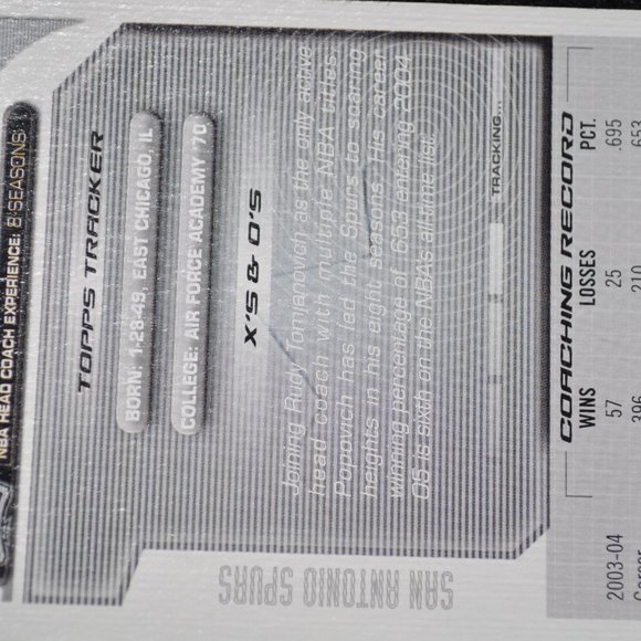 GREGG POPOVICH 2004-05 Topps Total Silver Rookie #411 RC San Antonio Spurs HOF - Picture 5 of 7